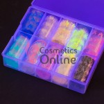 Folii de transfer, FST043 model Flacara Fosforescenta, set 10 bucati 09106 + Cutie